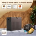 thumbnail image 3 of EHHLY 33 Gallon Deck Box, Small Outdoor Storage Box Waterproof, Lockable Secure Package Bin Delivery Box for Outside Front Porch, Patio Cushions Storage Box, Brown, 3 of 8