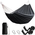 thumbnail image 1 of Hamaca de camping para exteriores, lona portátil Hamaca ligera con correas aptas para árboles, bolsa de transporte, perfecta para jardín, balcón, patio, playa, senderismo, 1 of 4