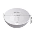 thumbnail image 5 of Aquaterior 12" Vessel Sink Above Counter Washing Basin Bowl Bathroom Porcelain Sink with Drain Counter Top Lavatory, 5 of 10