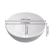 Aquaterior 12 Vessel Sink Above Counter Washing Basin Bowl Bathroom Porcelain Sink with Drain Counter Top Lavatory