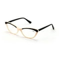 thumbnail image 2 of Women Cat Eye Slim Sleek Vintage Fashion Acetate Reading Glasses - 2 Tone Pointed Tip Reader Eyeglasses, 2 of 4
