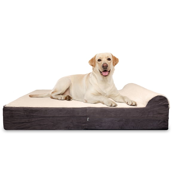 Kopeks Orthopedic Memory Foam Dog Bed, Brown, X-Large, 50"L x 34"W x 7"H