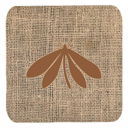 

Moth Burlap and Brown Foam Coasters Set - 4