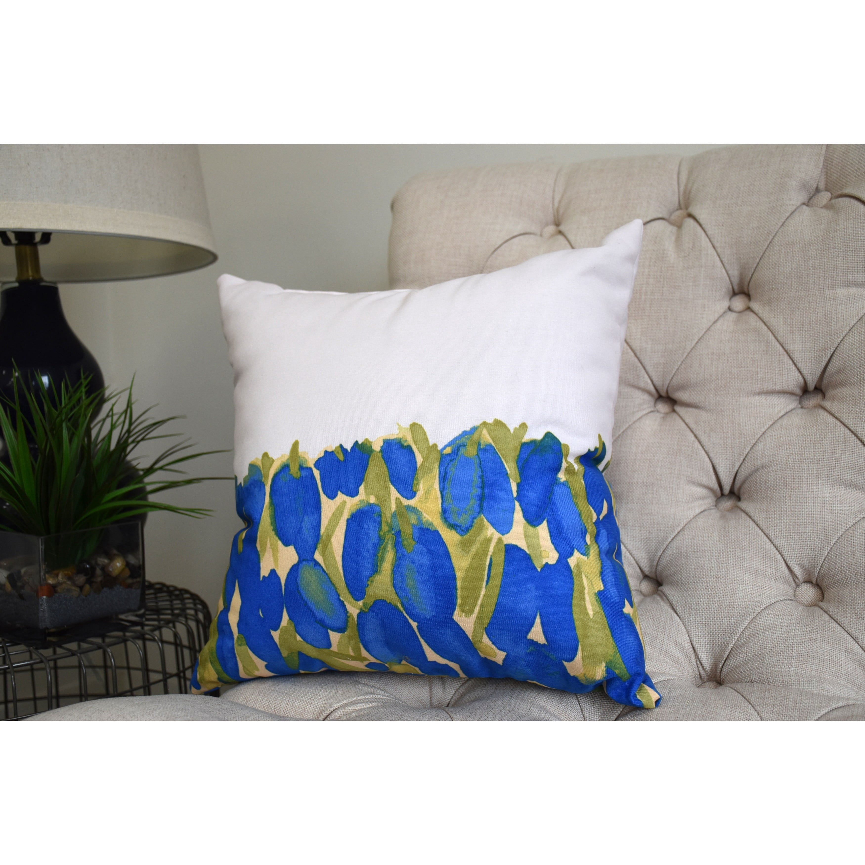 Simply Daisy's Sunset Tulip Garden 18 inch Purple Decorative Floral Throw Pillow