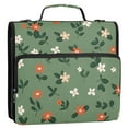 thumbnail image 4 of 3 Ring Zipper Binder with Shoulder Strap Waterproof Trapper Keeper 2 Inch D-Ring 500 Sheets Capacity Flowers with Leaves, 4 of 7