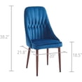 thumbnail image 5 of Miekor Furniture High Class Tall Back Arm Velvet Upholstered Chair with Metal Legs for Kitchen, Dining Room, Living Room (Blue, Single Chair) 134459, 5 of 5