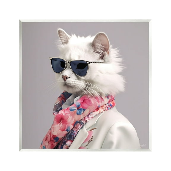 Stupell Industries Stylish Cat Fashion Animals & Insects Painting Unframed Art Print Wall Art, 12 x 12