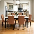 thumbnail image 4 of Modern Faux Leather Dining Chairs Set of 4 for Dining Room, Upholstered Parsons Chairs, Light Brown, 4 of 6