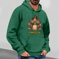 thumbnail image 2 of VBTAPA Mens Thanksgiving Hoodie Funny Turkey Print Hooded Sweatshirt Novelty Holiday Graphic Hoodies Long Sleeve Drawstring Pullover Sweatshirts with Kangaroo Pocket Green S, 2 of 5