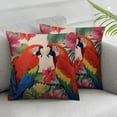 thumbnail image 2 of COMIO  Parrot Throw Pillow Covers Cute Bird Tropical Exotic Summer Palm Leaves Hibiscus Hawaii Decorative Square Cushion Case for Men Women Home Decor 2pc, 2 of 6