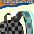 thumbnail image 5 of Gray and Black Checkered Pattern 17" School Backpacks for Teens,Waterproof Oxford Fabric,S-Shape Padded Straps for School,Travel,Hiking,Camping, 5 of 6