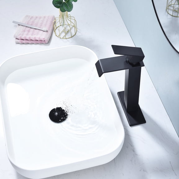 CoSoTower Waterfall Spout Bathroom Faucet,Single Handle Bathroom Vanity Sink Faucet