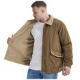 thumbnail image 4 of JHLZHS Softshell Jacket Men Men Solid Color Lamb Wool Button Cardigan with Thick Collar Casual Business Fashionable Comfortable and Warm Jacket Work Jacket for Men 917, 4 of 9