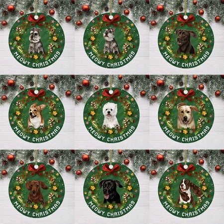 

Juhai Christmas Tree Pendant Attractive Easy to Use PVC Dogs Cats Pattern Christmas Tree Hanging Ornament for Home