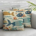 thumbnail image 3 of GOSMITH Funny Fish Throw Pillow Covers Cute Sea Dolphin Take Bubbles Swimming Cushion Cover Comfortable Soft Breathable Home Decor Pillowcase, 3 of 5