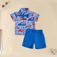 thumbnail image 2 of Kids Gentleman Outfits Toddler Boy Short Sets Short Sleeve Button Down Shirts Shorts Suit Kids 2 Piece Summer Clothes With Bow Tie, 2 of 6