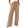 thumbnail image 2 of SYwaren Women's Baggy Sweatpants Casual Drawstring Elastic Waistband Solid Color Relaxed Fit Lounge Pants with Pockets, 2 of 5