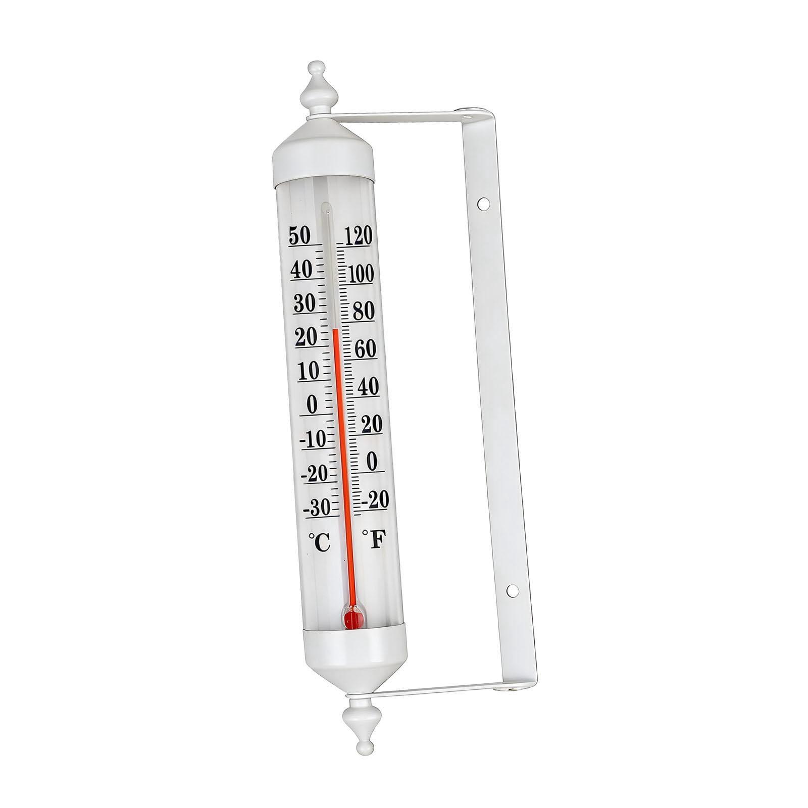 Fzaqwen Outdoor Thermometer Easy Installation Easy to Use Large Numbers Premium Reusable Rustic Temperature Gauge for Wall Greenhouse White