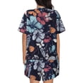 thumbnail image 3 of Naloa Flowers ad Butterflies Women's Short-Sleeved Pajama Set, Loungewear, Summer pajamas, Breathable Cozy - 4X-Large, 3 of 9