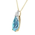 thumbnail image 3 of Galaxy Gold 14K Solid Gold 6 Carat Natural Blue Topaz Pendant Necklace for Women - Yellow Gold Fine Jewelry, 3 of 4