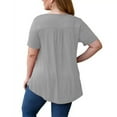 thumbnail image 4 of LETDIOSTO Women's Plus Size Tops Short Sleeve Shirts Lace Pleated Tunic Causal Tee Blouses M-4XL, 4 of 6