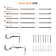 thumbnail image 4 of Widyana Silver Curtain Rods for Window 30 to 120 inches Adjustable 1 inch Diameter with Brackets, 4 of 7