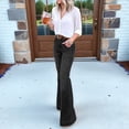 thumbnail image 5 of Women'S Lightweights High Waist Wide Leg Jeans Flared Denim Pants Casual Summer Streetwear Black XXL, 5 of 6