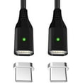 thumbnail image 1 of Magnetic USB C charging cable Magnetic data cable [2 pieces 1.2M] USB Type C cable 2.4A fast charging cable, 1 of 7