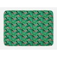 thumbnail image 1 of Island Bath Mat, Tropical Pattern with Pink Chameleons on Palm Leaf Exotic Climate Nature Jungle, Plush Bathroom Decor Mat with Non Slip Backing, 29.5" X 17.5", Multicolor, by Ambesonne, 1 of 2