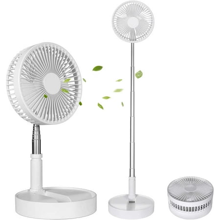 

Portable Desk Fan Foldable Fan Pedestal Stand Floor Fan Adjustable Height from 14.2 inch to 39inch 4 Speeds 7200mAh Rechargeabl