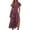 Wine, variant on Ruyang Boho Maxi Dress Women's Summer Casual Dress V Neck Short Sleeve Ruffle Ruched Beach Boho Long Floral Maxi Sundress