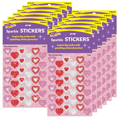 UPC: 0194629035243 | TREND Shimmering Hearts Sparkle Stickers 72 Per Pack 12 Packs