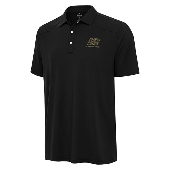 Men's Antigua Black Ryan Blaney Western Polo