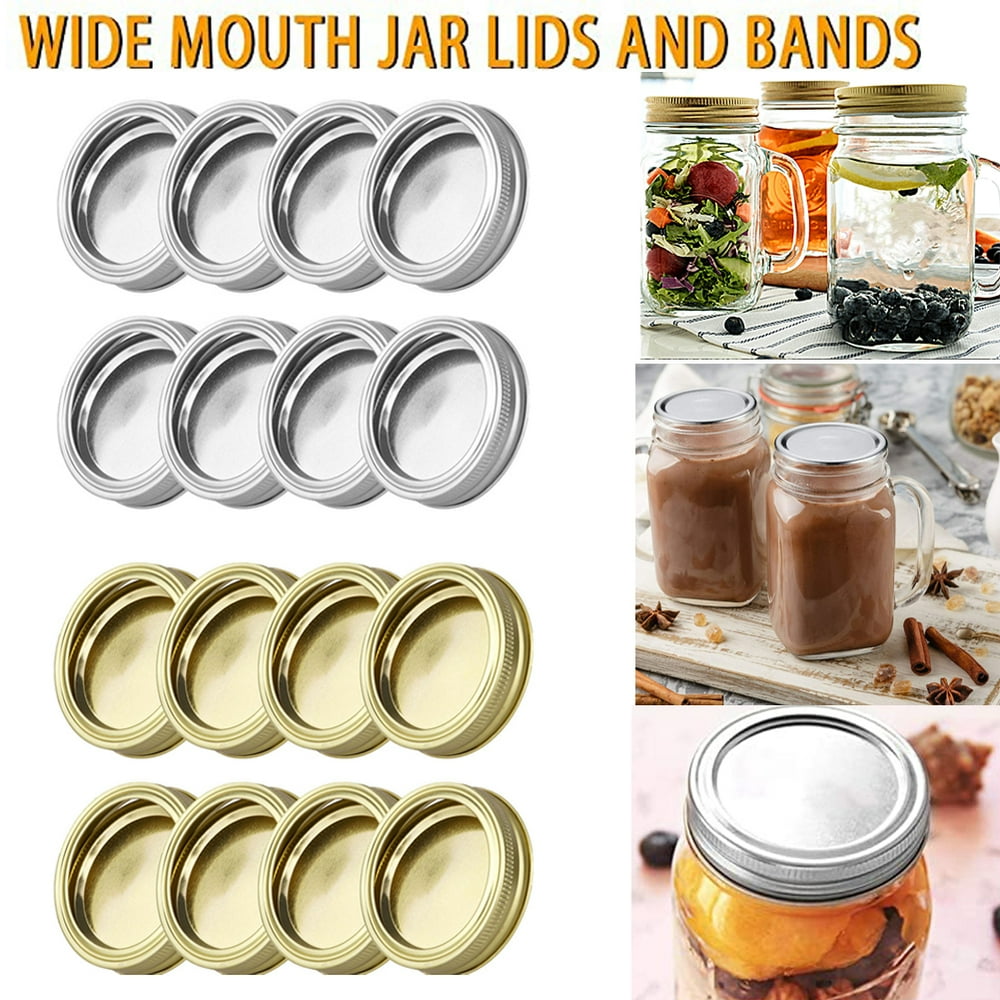 20Set Wide Mouth Canning Lids Bands SplitType Leak Proof for Mason Jar Canning Covers 86mm