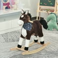 thumbnail image 2 of Qaba Kids Plush Ride-On Rocking Horse Toy Cowboy Rocker with Fun Realistic Sounds for Child 3-6 Years Old, Brown, 2 of 9