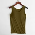 thumbnail image 6 of Holzkary Tank Top for Women with Built In Bra 2025 New Womens Tank Tops with In Bra Plus Size Padded Camisole Shelf Bra Workout Yoga Shirt Casual Basic Undershirt Green 5Xl, 6 of 9