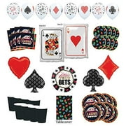 Mayflower Products Casino Party Supplies 8 Guest Entertainment kit and Playing Card Suits Balloon Bouquet Decorations
