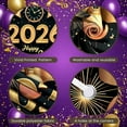 thumbnail image 4 of Gold Glitter Happy New Year Banner Clock Design 2026 New Year Display Decorative Ornaments Firework Pattern New Year Backdrop for New Year Party 2026 Celebration Holiday Gathering, 4 of 9