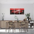 thumbnail image 2 of Hieng Red and Black Canvas Wall Art for Living Room Bedroom Basketball Gaming Sports Picture Wall Decor Geomnetric Office Decorations Artwork Posters Honeycomb Painting（Only canvas）, 2 of 6