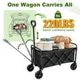 thumbnail image 2 of Firstness Collapsible Wagon Cart, Folding Utility Garden Wagon for Camping Beach Picnic Shopping Sports & Grocery, Black, 2 of 9