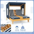 thumbnail image 3 of Costway Kids Double Chaise Lounge Patio Lounge Chair with Cup Holders & Awning Blue, 3 of 10