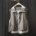 thumbnail image 3 of Uootdi Vests for Women Sleeveless Hooded Full Zip Drawstring Hem Casual Vests Outdoor Street Style Lightweight Breathable Relaxed-Fit Vests Gift, 3 of 9