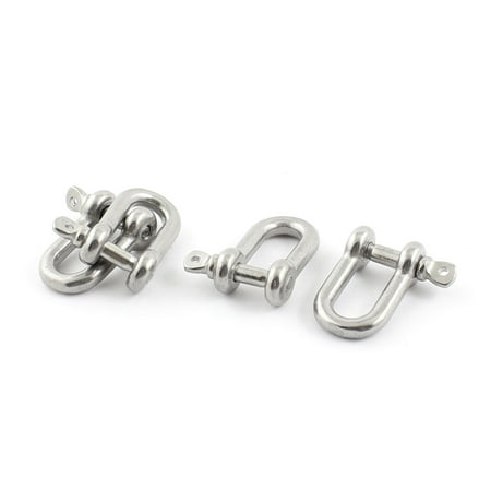 

Unique Bargains 4PCS Stainless Steel 46mm Thread Wire Rope Fastener D Shackles