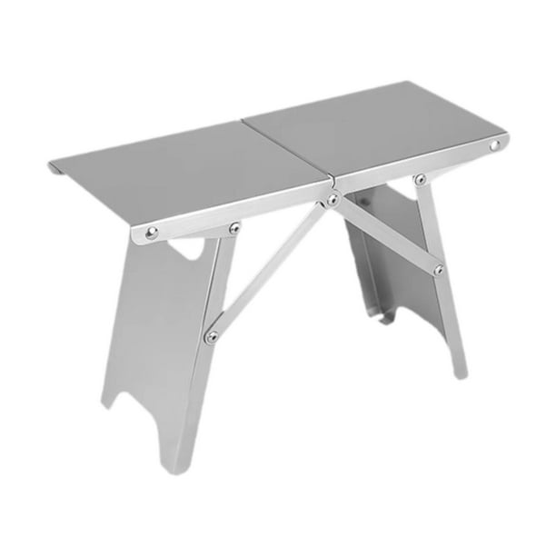 Mesa de camping plegable, taburete de exterior, ligera, portátil, resistente y compacta. Ideal para picnic, barbacoa, playa, cocina y senderismo.