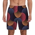 thumbnail image 2 of Picia Circular Stripes pattern Mens Swim Trunks with Compression Liner Stretch Beach Shorts Quick Dry with Zipper Pockets No-Chafing Board Shorts-X-Large, 2 of 9