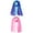 Royal Blue / Pink, variant on Unique Bargains Long Chiffon Lightweight Scarf Gradient Color Scarves Spring Summer for Women Royal Blue / Black White 63"x19.6"