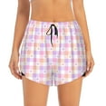 thumbnail image 2 of Picia Heart Buffalo Plaid Pattern Women's 2 in 1 Athletic Running Shorts High Waisted Workout Casual Gym Sweat Shorts with Comfy Liner Zipper Pockets-Large, 2 of 9