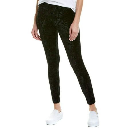 HUE Women's Crushed Velvet Leggings, Deep Black (M)