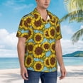 thumbnail image 5 of Xecao Sunflowers print Hawaiian shirt - a stylish short-sleeve button-down for men, perfect for casual beach and tropical outings., 5 of 9