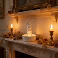 thumbnail image 4 of Ceramic Candlestick for Home Decor Easter Tabletop Ornament 3.46 in H White, 4 of 6